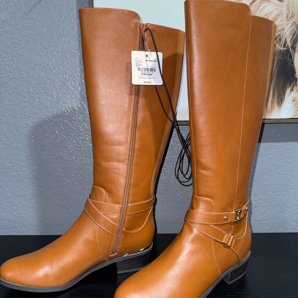 Liz Claiborne Tenny Riding Boots – Cognac Brown, Size 9M, NWT